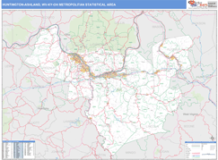 Huntington-Ashland Metro Area Digital Map Basic Style